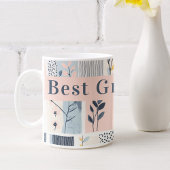Mug Patchwork rose et marine Meilleure grand-mère