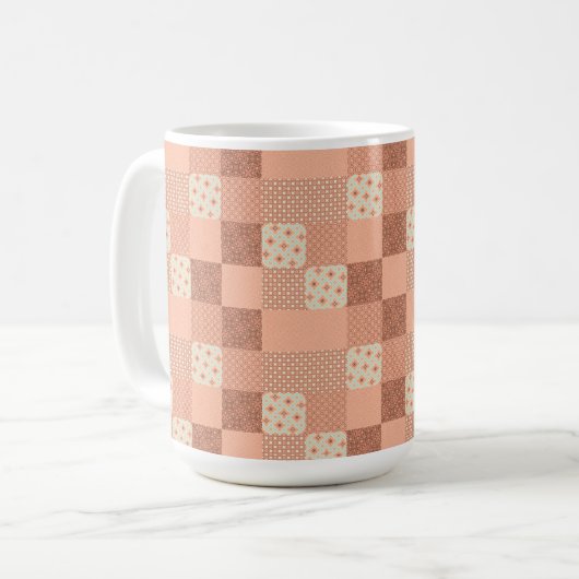 Mug Patchwork Rose Rétro (Devant gauche)
