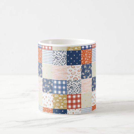 Mug Patchwork rouge et bleu (Centre)