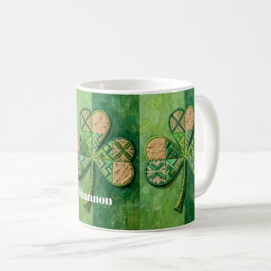 Mug Patchwork Shamrocks Saint-Patrick (Devant droit)