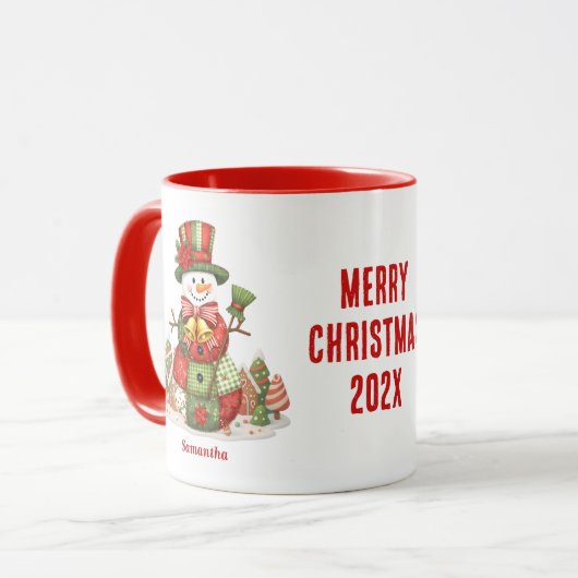 Mug Patchwork Snowman Christmas (Devant gauche)