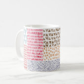 Mug Patchwork Style mignon Motif Doodé (Devant gauche)