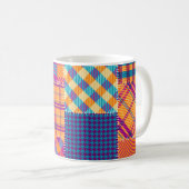 Mug Patchwork textile : motif vintage transparent. (Devant droit)