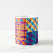 Mug Patchwork textile : motif vintage transparent. (Centre)