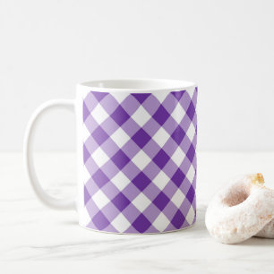 Mug Pâte de café Motif simple Plaid violet