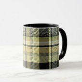 Mug Pâte de tartan jaune-brun. (Devant droit)