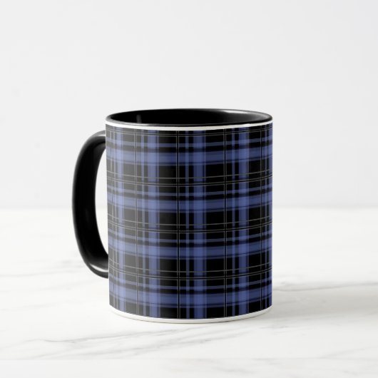 Mug Pâte rayée en tartan à damiers plaid transparent (Devant gauche)