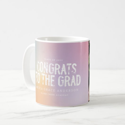 Mug Pâtel moderne typographie arc-en-ciel (Devant gauche)