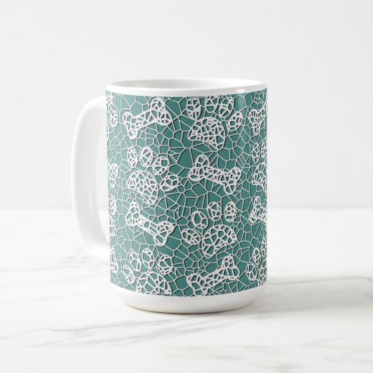 Mug Pâtes de chien et os Faux Lace Art Imprimer (Devant gauche)