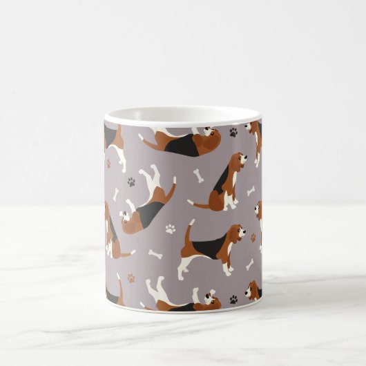 Mug Pâtes et os Beagle mignons Gris (Centre)