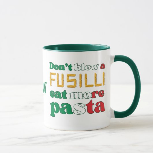 Mug Pâtes NE SOUFFLEZ PAS UN MONogramme D'Italie FUSIL (Droite)