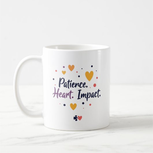 Mug Patience. Cœur. Impact. – Édition Enseignant Éduca (Gauche)