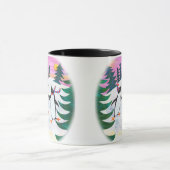 Mug Patinage mignon Pingouins Snowscene Amusant Ringer (Centre)