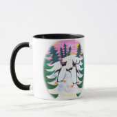 Mug Patinage mignon Pingouins Snowscene Amusant Ringer (Gauche)