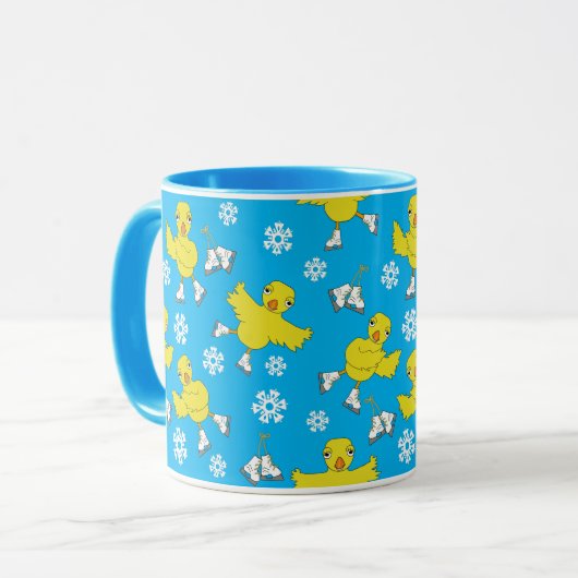 Mug Patinage sur glace Chick Snowflake Motif (Devant gauche)