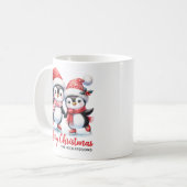 Mug Patinage sur glace de pingouin mignon Noël personn (Devant gauche)