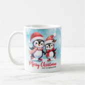 Mug Patinage sur glace en pingouin mignon Noël rouge e (Gauche)