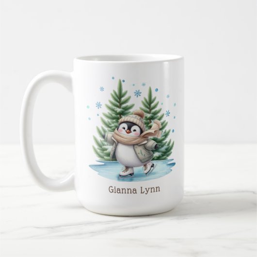 Mug Patinage sur glace Pingouin Personnalisé (Gauche)