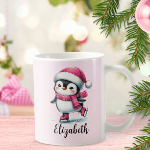 Mug Patinage sur glace rose coutume patinage pingouin