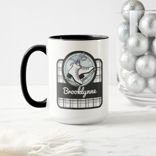 Mug Patinage Tartan moderne personnalisé