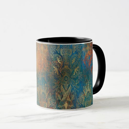 Mug Patine de cuivre sarcelle (Devant droit)