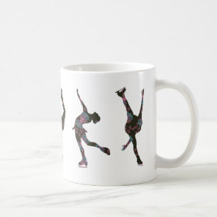 Mug Patineur artistique, rose, Motif gris
