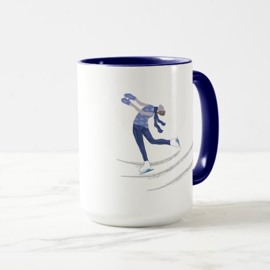 Mug Patineur de glace gracieux (Devant droit)