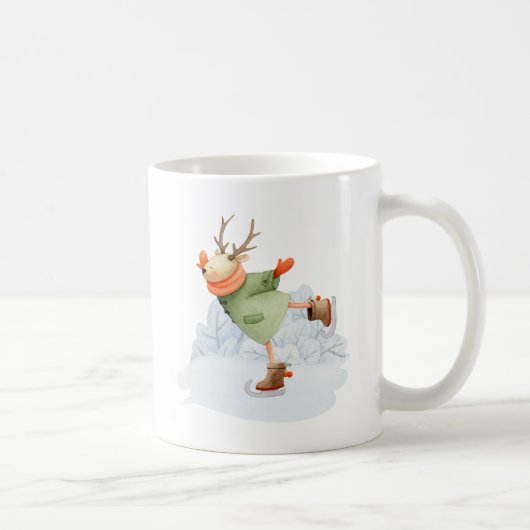 Mug Patineur hivernal de chevreuils de bois (Droite)