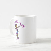 Mug Patineuse noire avec casque (Devant gauche)