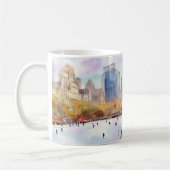 Mug Patinoire Central Park New York aquarelle (Gauche)