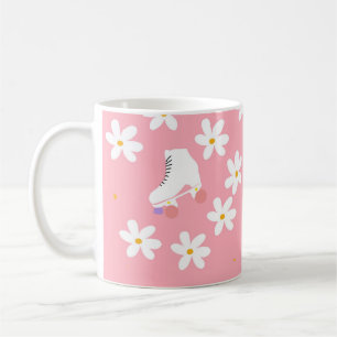 Mug Patins à rouleaux rose floral Patins à rouleaux