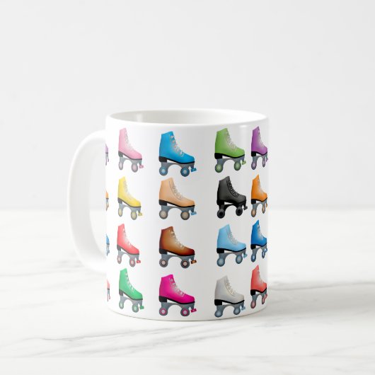 Mug Patins à roulettes Motifs colorés Rollerskates (Devant gauche)