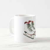 Mug Patins de glace d'hiver Lacets Rouge Blanc Vert (Devant gauche)