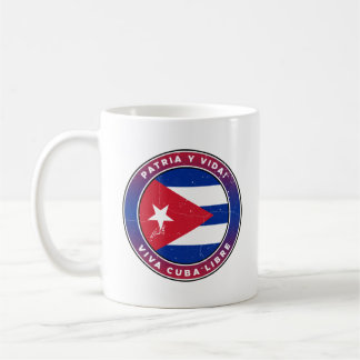 Mug Patria Vintage en détresse y Vida Viva Cuba Libre