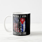 Mug Patria Y Vida Viva Cuba Libre Patriotic Retro USA (Gauche)
