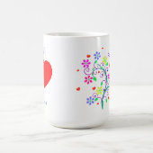 Mug Patricia, fleurs, coeurs, remous - nous *Heart* (Centre)