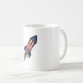 Mug Patriot Rocket 4 juillet conception de feux d'arti (Devant droit)