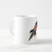 Mug Patriot Rocket 4 juillet conception de feux d'arti (Devant gauche)