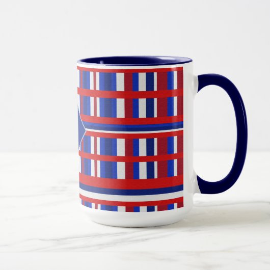 Mug Patriote plaqué monogramme rouge blanc et bleu (Droite)