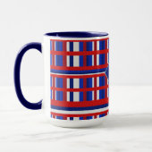 Mug Patriote plaqué monogramme rouge blanc et bleu (Gauche)