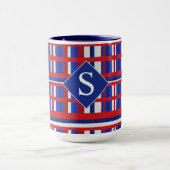 Mug Patriote plaqué monogramme rouge blanc et bleu (Centre)