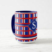 Mug Patriote plaqué monogramme rouge blanc et bleu (Devant gauche)