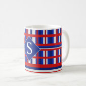 Mug Patriote plaqué monogramme rouge blanc et bleu (Devant droit)