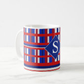 Mug Patriote plaqué monogramme rouge blanc et bleu (Devant gauche)