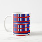 Mug Patriote plaqué monogramme rouge blanc et bleu (Gauche)
