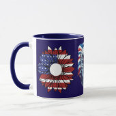 Mug Patriotic American Eagle Sunflower Flag Navy Combo (Gauche)