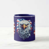 Mug Patriotic American Eagle Sunflower Flag Navy Combo (Centre)