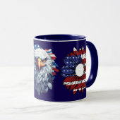Mug Patriotic American Eagle Sunflower Flag Navy Combo (Devant droit)