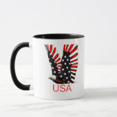 Mug Patriotic Bald Eagle Flying Design (Gauche)