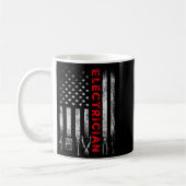 Mug Patriotic Electrician American Flag Fathers Day  (Gauche)